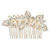 Bridal Hair Comb - Decorative Rhinestone Wedding Comb for Bridesmaids, Engagement Parties, Bridal Showers, Rose Gold - 3.5 x 0.39 x 2.13 Inches