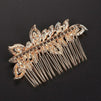 Bridal Hair Comb - Decorative Rhinestone Wedding Comb for Bridesmaids, Engagement Parties, Bridal Showers, Rose Gold - 3.5 x 0.39 x 2.13 Inches