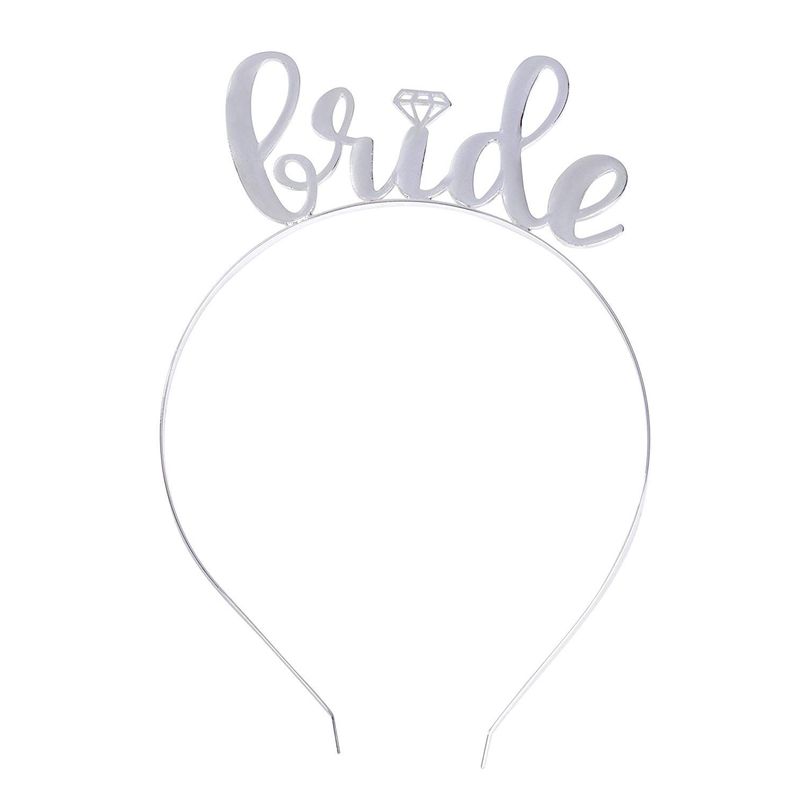 Bride and Squad Headbands, 5-Pack Bachelorette Tiara Acccessory for Bridal Party