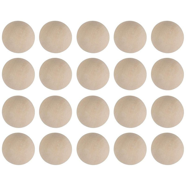 Unfinished Wooden Craft Balls for Crafts and DIY Projects (1.5 In, 20 Pack)