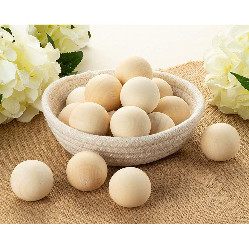 Unfinished Wooden Craft Balls for Crafts and DIY Projects (1.5 In, 20 Pack)