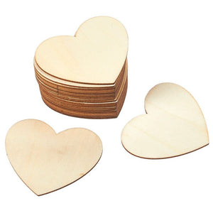 Juvale Wood Heart Cutouts for Valentine's Crafts, Wedding Decorations (3.1 x 3.5 in, 24 Pack)