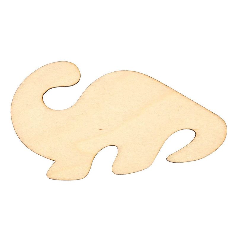 Unfinished Wood Cutout - 24-Pack Dinosaur Shaped Wood Pieces for Wooden Craft DIY Projects, Gift Tags, Home Decoration, 4.2 x 2.4 x 0.1 inches