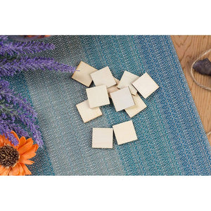 Unfinished Wood Pieces - 100-Pack Wooden Squares Cutout Tiles, Natural Rustic Craft Wood for Home Decoration, DIY Supplies, 1 x 1 inches