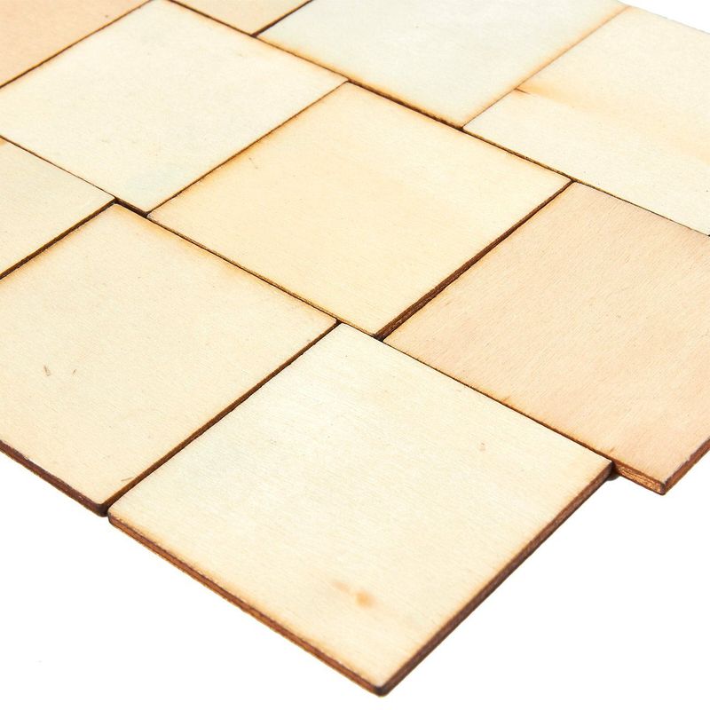 Juvale 36 Pack 4x4 Wooden Squares for Crafts, Unfinished Wood Cutouts with Rounded Corners for DIY Coasters