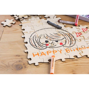Freeform Blank Puzzle - 100-Piece Unfinished Wood Puzzle, Wooden Jigsaw Puzzles for DIY, Kids Color-in Crafts Projects, 1.875 x 1.56 x 0.125 Inches