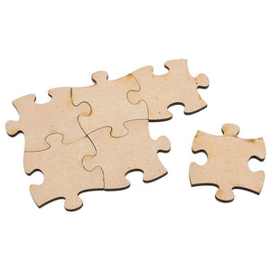 Freeform Blank Puzzle - 100-Piece Unfinished Wood Puzzle, Wooden Jigsaw Puzzles for DIY, Kids Color-in Crafts Projects, 1.875 x 1.56 x 0.125 Inches