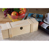 Wooden Wine Box - Single Wine Bottle Wood Storage Gift Case, Hinged with Clasp Box for Birthday Party, Housewarming, Wedding, Anniversary (13.82 x 3.98 x 3.94 in)