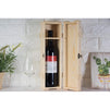 Wooden Wine Box - Single Wine Bottle Wood Storage Gift Case, Hinged with Clasp Box for Birthday Party, Housewarming, Wedding, Anniversary (13.82 x 3.98 x 3.94 in)