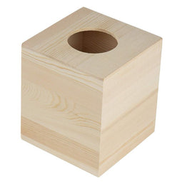 Wood Tissue Box Cover (5 x 5 x 5.8 in)