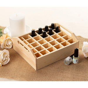Wooden Essential Oil Box Organizer, Holds 30 Bottles (8.5 x 3 In)