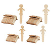 People Craft Sticks - 100-Pack Wooden People Shaped Craft Sticks, Family Set Wood Craft Sticks People for DIY Arts and Crafts Projects, Crafting Supplies