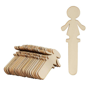 People Craft Sticks - 100-Pack Wooden People Shaped Craft Sticks, Family Set Wood Craft Sticks People for DIY Arts and Crafts Projects, Crafting Supplies