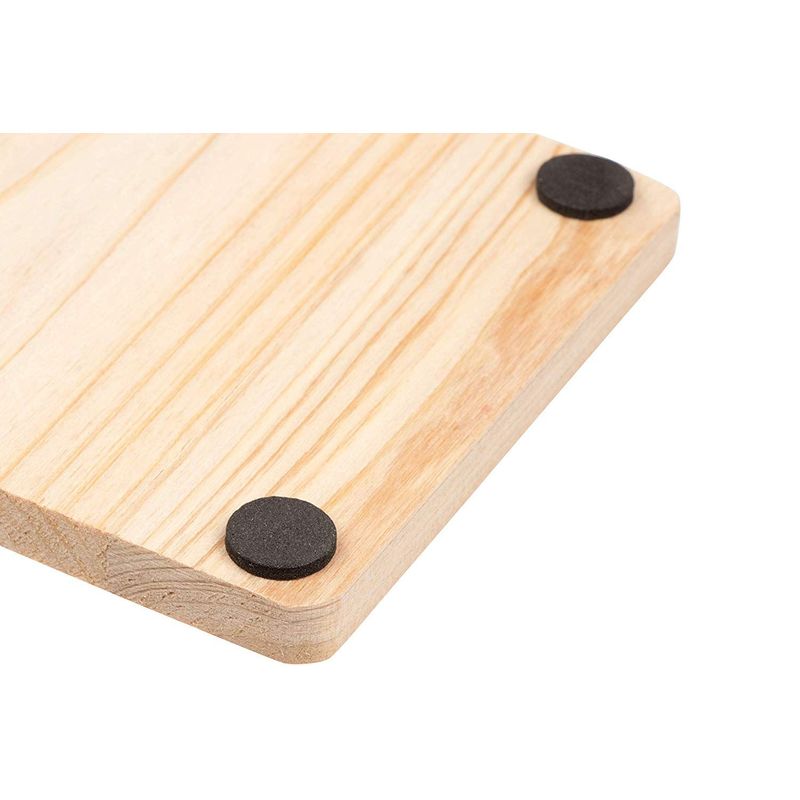 Unfinished Square Wood Coasters with Non-Slip Foam Dot (3.7 x 3.7 in, 12 Pack)