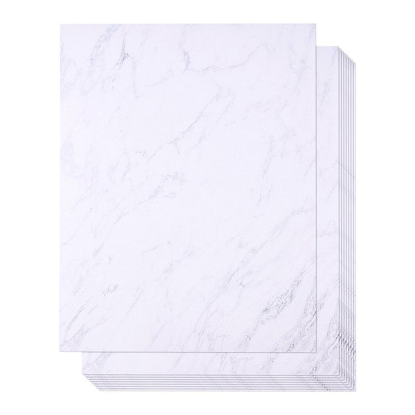 48 Pack Marble Stationery Paper - Letterhead - Decorative Design Paper - Double Sided - Printer Friendly, 8.5 x 11 Inch Letter Size Sheets
