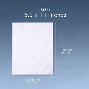 48 Pack Marble Stationery Paper - Letterhead - Decorative Design Paper - Double Sided - Printer Friendly, 8.5 x 11 Inch Letter Size Sheets
