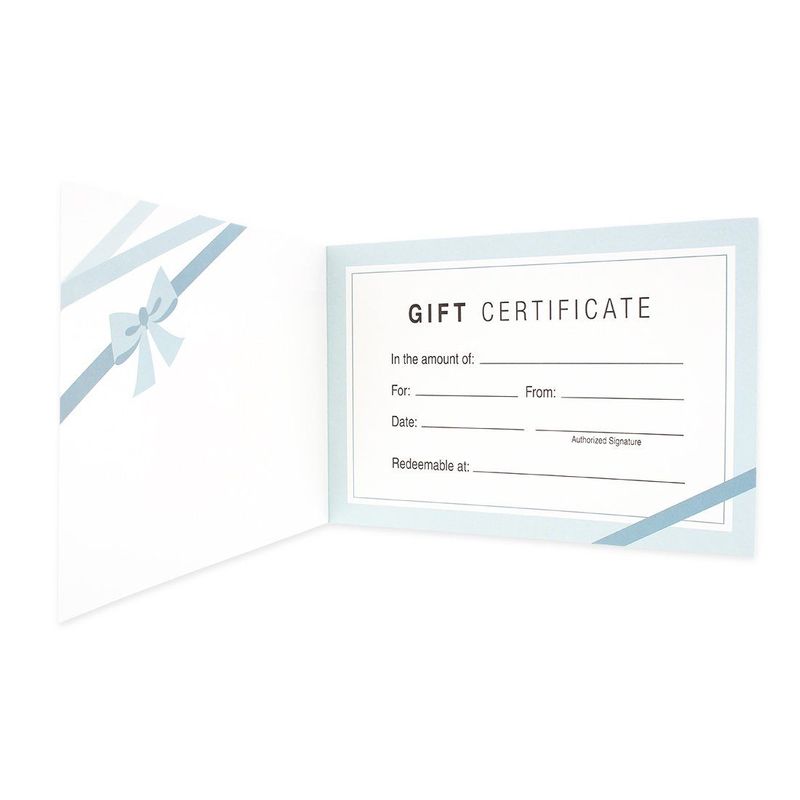 36-Pack Paper Gift Certificates - Gift Cards for Businesses, Personal Gift-Giving, Seasonal Holiday Use, 36 Brown Kraft Paper Envelopes Included - 4 x 6 Inches