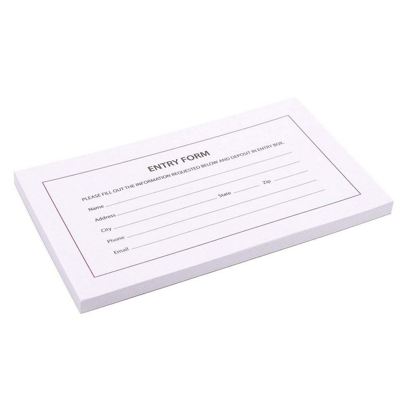 500 Sheets Entry Form Cards for Contests, Raffles, Ballots, Drawings, 6.2 x 3.7 Inches