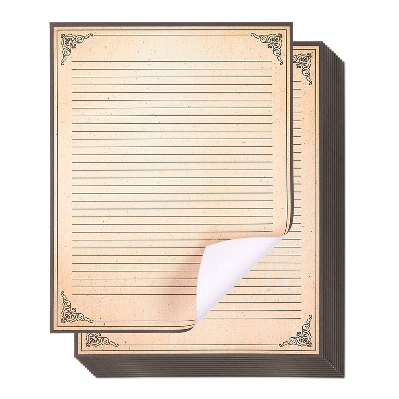 Vintage Writing Stationery Paper, Letter Size (8.5 x 11 In, 48 Sheets)