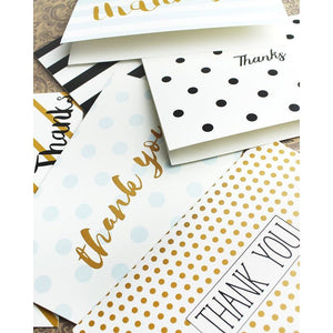 Blank Thank You Cards with White Envelopes, 6 Designs (4 x 6 In, 144 Pack)