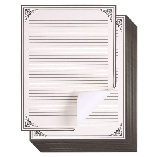 Vintage Lined Stationery Paper for Writing Letters (8.5 x 11 In, 96 Sheets)