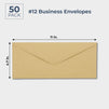 60 Pack #12 Kraft Business Envelopes in Bulk for Letter Mailing, 4 3/4 x 11 Inches, Brown