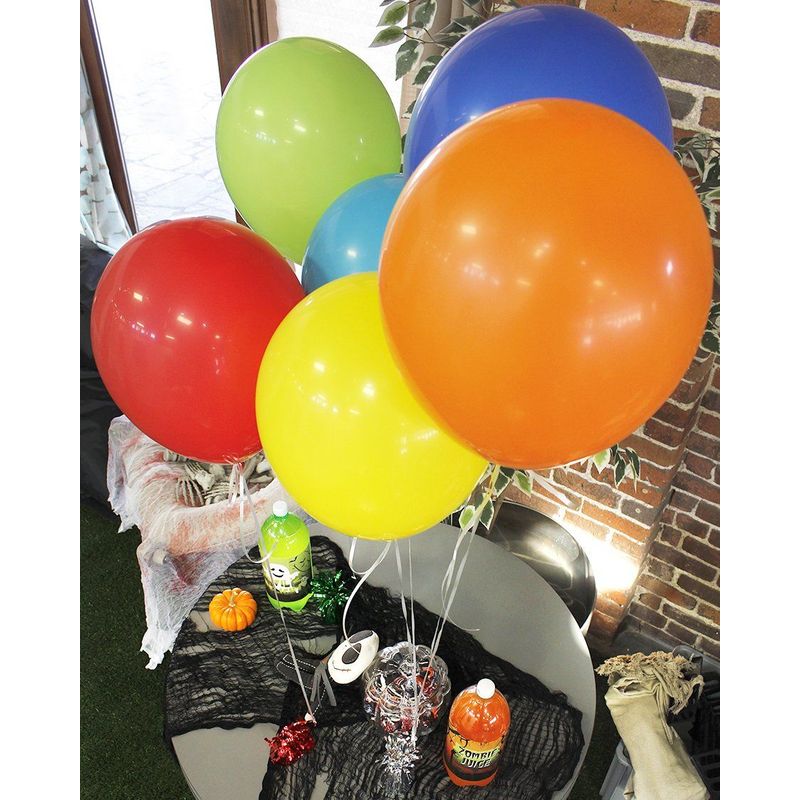 Balloon Weights with Foil for Birthday Party (2.5 x 6.5 In, 6 Colors, 12 Pack)