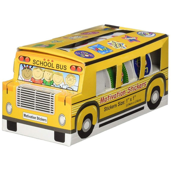 Juvale 1080 Count Children's Stickers - Assorted Motivation Sticker Rolls School Student Encouragement School Bus Sticker - 5.75 x 2.75 x 2.5 inches