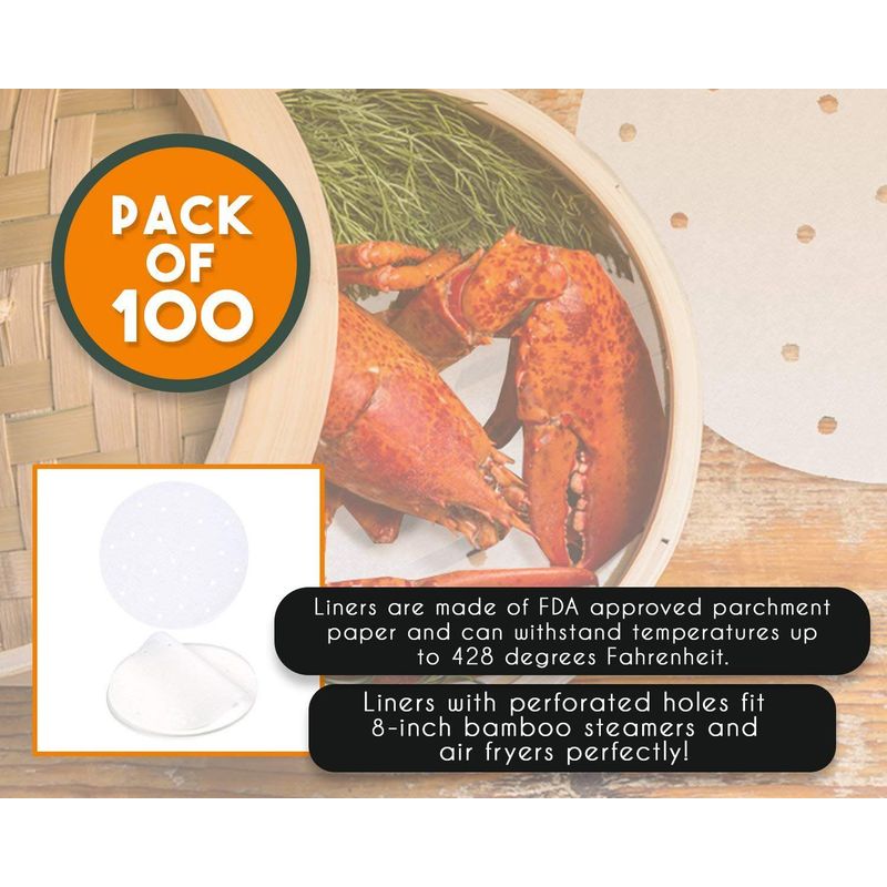 Juvale 200 Pack Square Air Fryer Sheet Liners, Perforated Parchment Paper,  White, 7.5 : Target