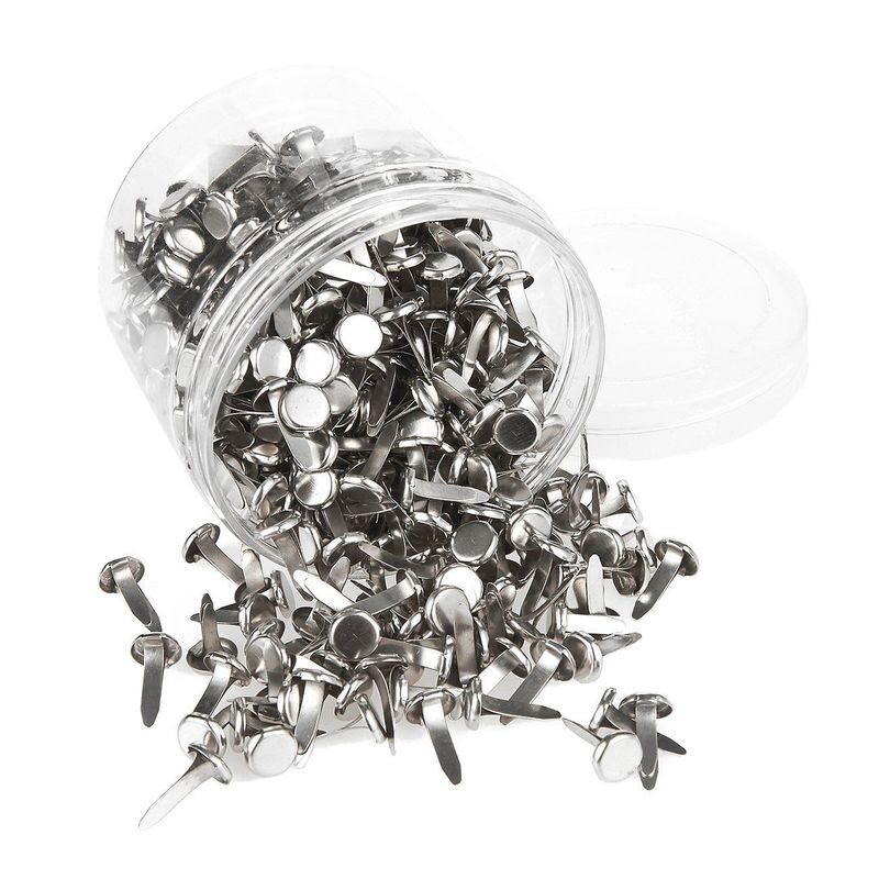 Juvalel 500-Piece Mini Brads Fasteners, Iron Brads for Scrapbooking &  Paper, Silver