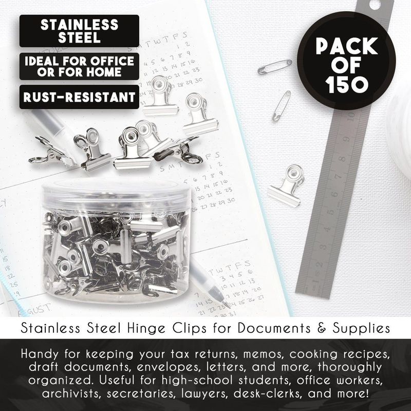 30 Pieces Black Binder Clips,Small Metal Hinge Clips Picture Clips Black  Paper Clips Bull Clips Mini Metal Clips Wall Clips for Hanging (0.87 inch /  22mm) : : Stationery & Office Supplies