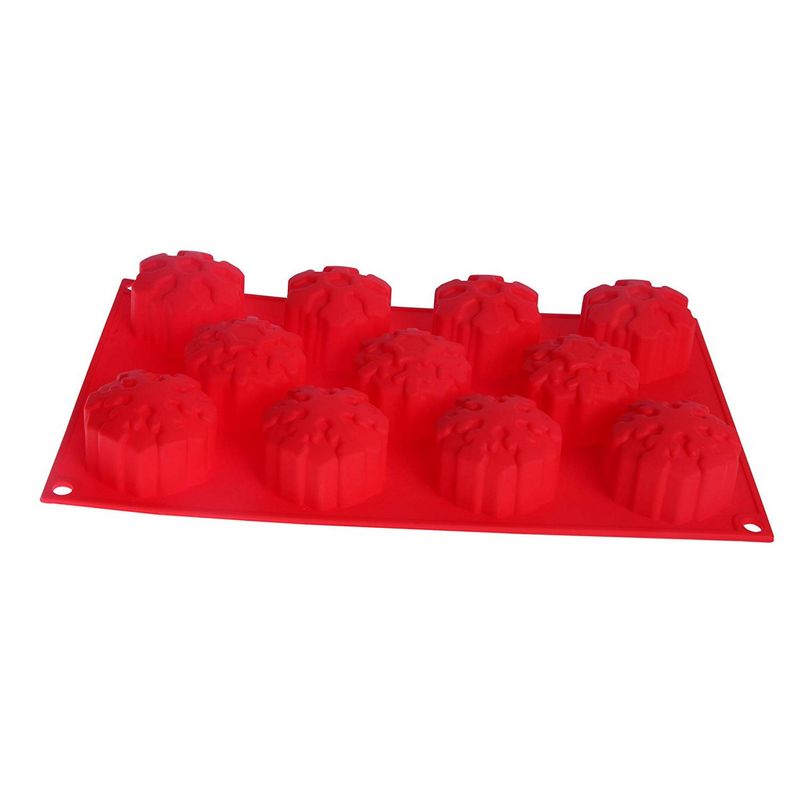 Silicone Baking Tray for Christmas Desserts, Candy, Holiday Cookies (11.5 x 1 x 7 In, 4 Pieces)