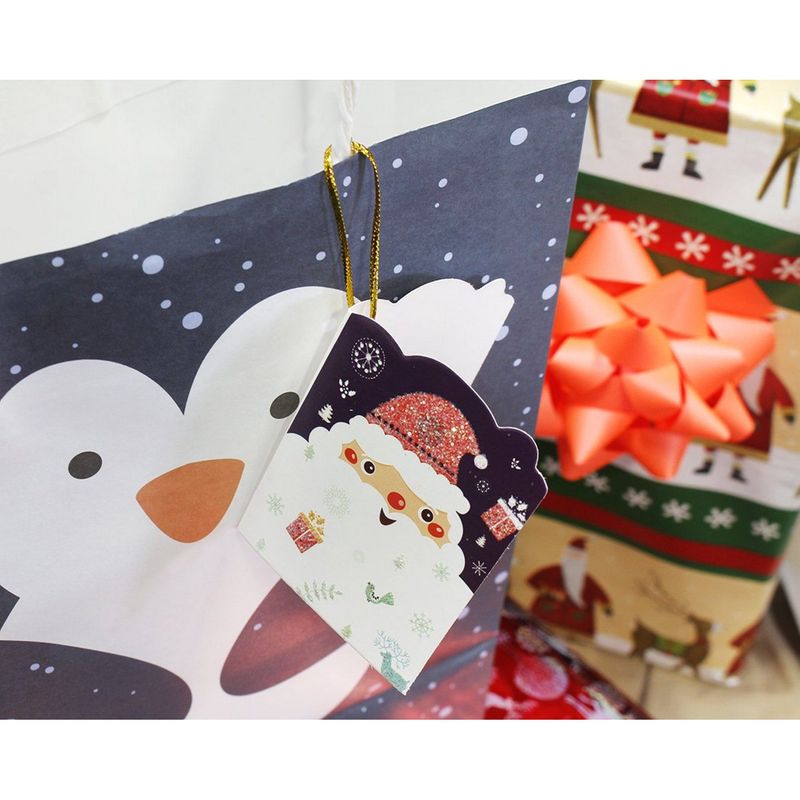 Holiday Gift Tags with String for Christmas Presents, Santa Designs (2.1 x 2.7 in, 128 Pieces)