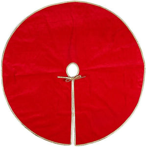 Juvale Red Christmas Tree Skirt, Round Fabric Tree Skirt, Holiday Decor (42 in)