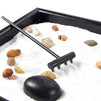 Juvale Zen Garden - Sand, Rock, and Rake for Relaxation and Meditation, for Zen Gardening, Black and White, 11.6 x 0.8 x 7.9 Inches