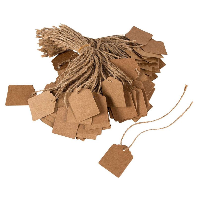 Kraft Paper Gift Tags with Jute String, Party Favor Labels (1000 Pack)