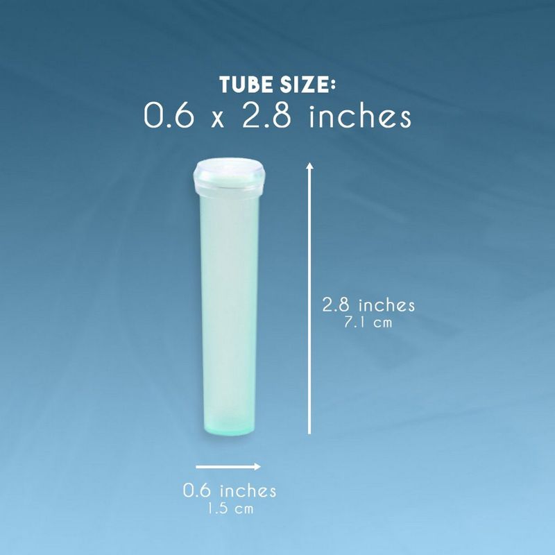 Flower Tube - 100-Pack Floral Tube, Flower Vials, Floral Water Tube for Flower Arrangements, Clear Blue Plastic, 0.6 x 2.8 x 0.6 Inches