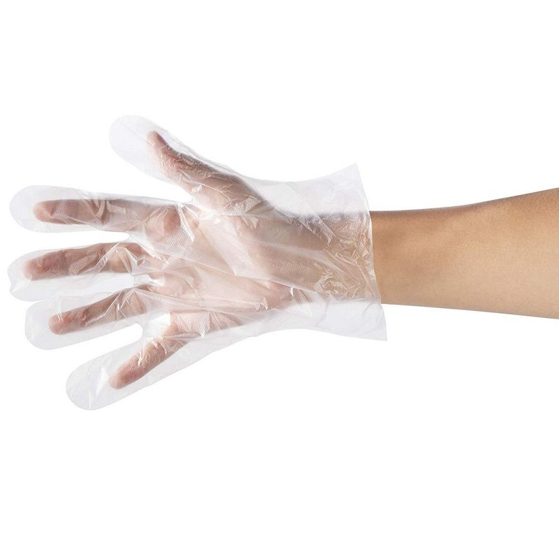 1000-Piece Disposable Gloves – Latex Free Plastic Food Prep Gloves for Cooking, Food Handling, Kitchen, BBQ, Cleaning – Clear, One Size Fits Most