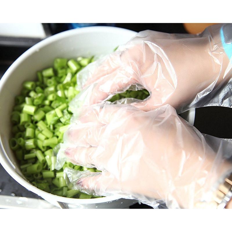 Juvale 100 Pack Plastic Disposable Gloves for Cooking, Handling Food,  Serving, Prep, Baking (One Size Fits Most, Clear)
