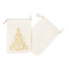 Christmas Tree Canvas Drawstring Bags for Holiday Party Favors (4 x 6 In, 12 Pack)