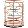 Juvale 2-Pack Rose Gold Metal Wire Makeup Brush Pencil Cup Holders, 3.5 x 3.5 x 4 Inches