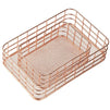 Metal Storage Baskets, Copper Wire Basket Organizer (Rose Gold, 2 Piece Set)