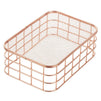 Metal Storage Baskets, Copper Wire Basket Organizer (Rose Gold, 2 Piece Set)