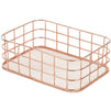 Metal Storage Baskets, Copper Wire Basket Organizer (Rose Gold, 2 Piece Set)