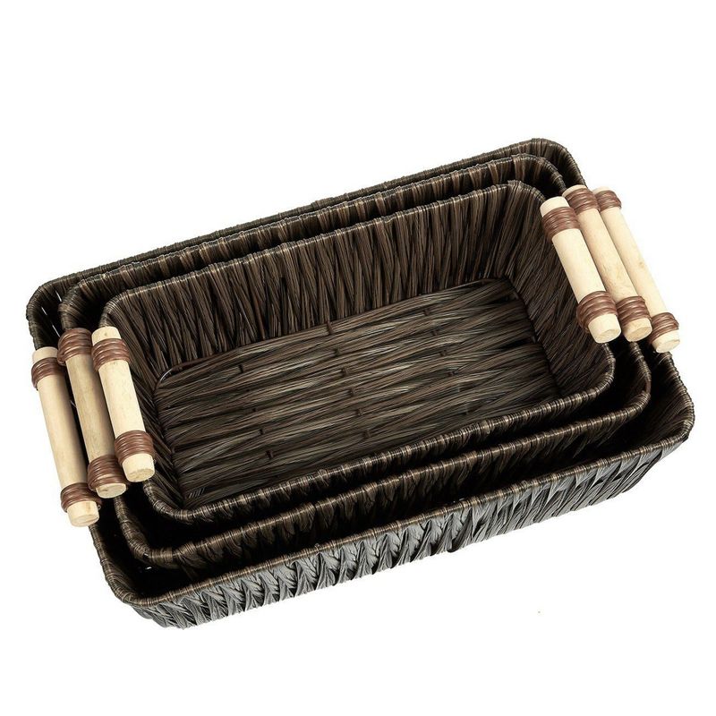 Juvale Wicker Basket, Decorative Storage Baskets (Brown, 5 Piece Set)
