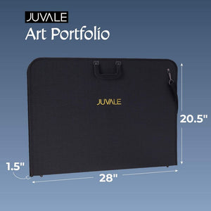 Large Artist Portfolio Case with Adjustable Shoulder Strap (Black, 35 x 24 x 1.5 Inches)