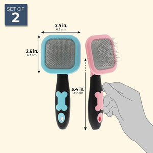 Juvale Dog and Cat Grooming Shedding Brush 2-Piece Set, Small