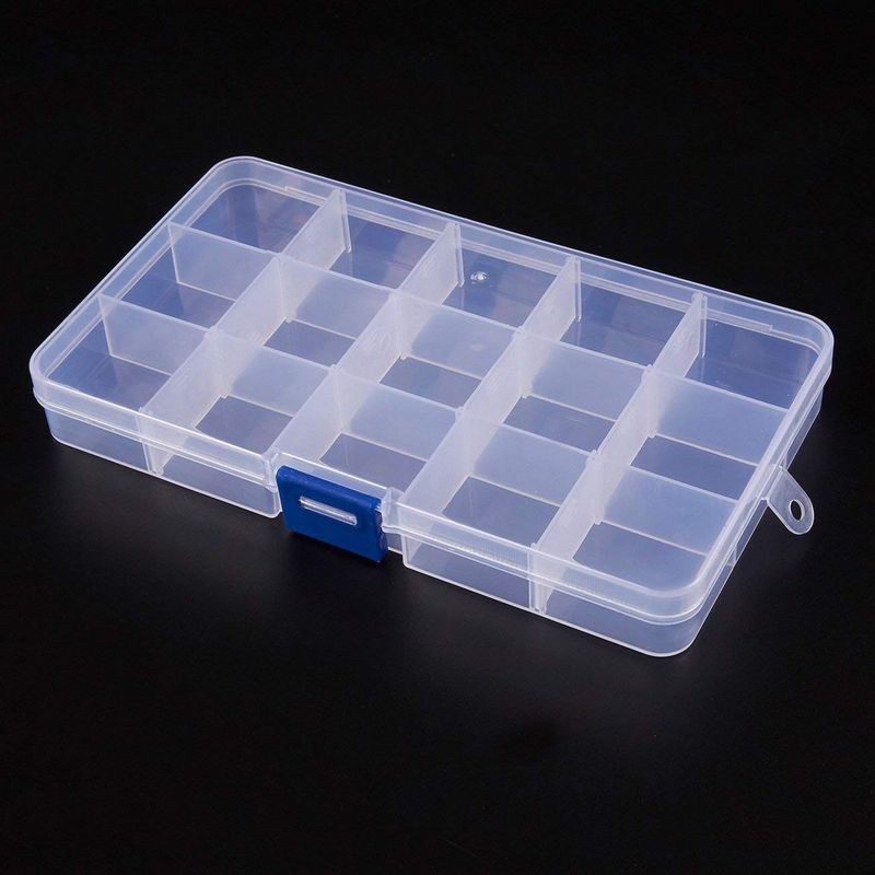 Juvale 6 Pack Organizer & Container Plastic Box With 15 Adjustable