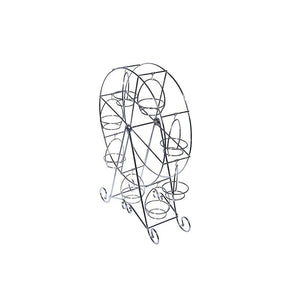 Ferris Wheel Cupcake Stand – Steel Wire Frame Dessert Carrier Display Holder Rack for Carnival & Circus Party, Birthday, Wedding – Holds 8 Cupcakes, 17 Inches