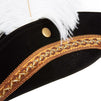 Juvale Tricorn Pirate Hat for Halloween, Colonial Revolutionary War Theme Birthday Party Costume, Adult Black